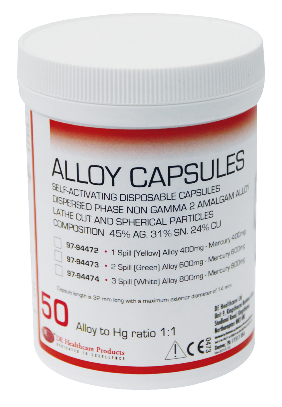 DEHP Amalgam Capsules 1 Spill Non Gamma 2 50pk