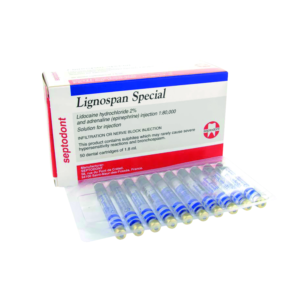 Septodont Lignospan Special 2% Glass Cartridges 1.8ml 50pk 09052 ...