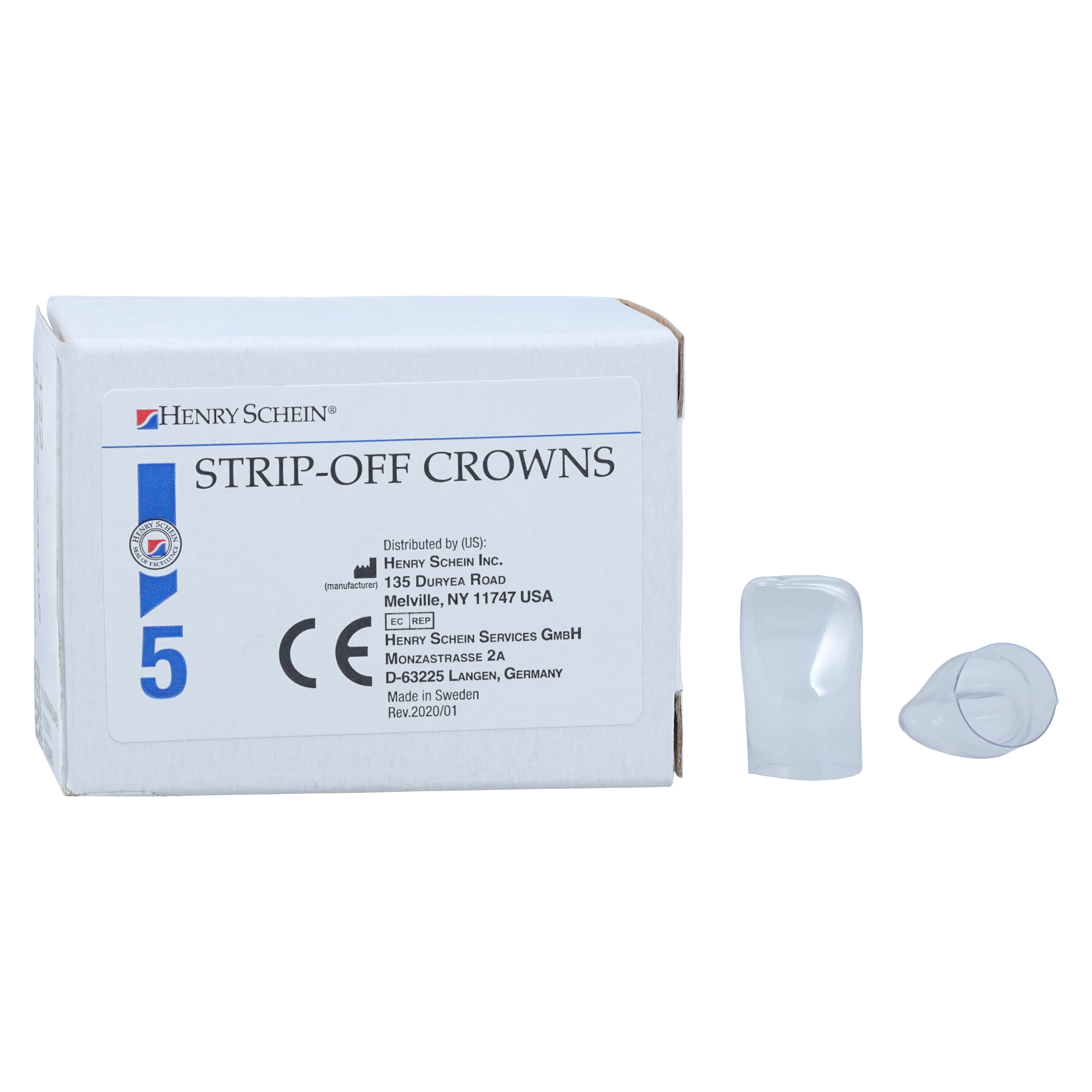 Strip Off Crown Form Size 212 Rep Crns Upper Left Central Anterior 5/Pk
