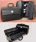 M.D. Physician Bag 17x8x11" Black Snap Closure Split Top/2 Handles