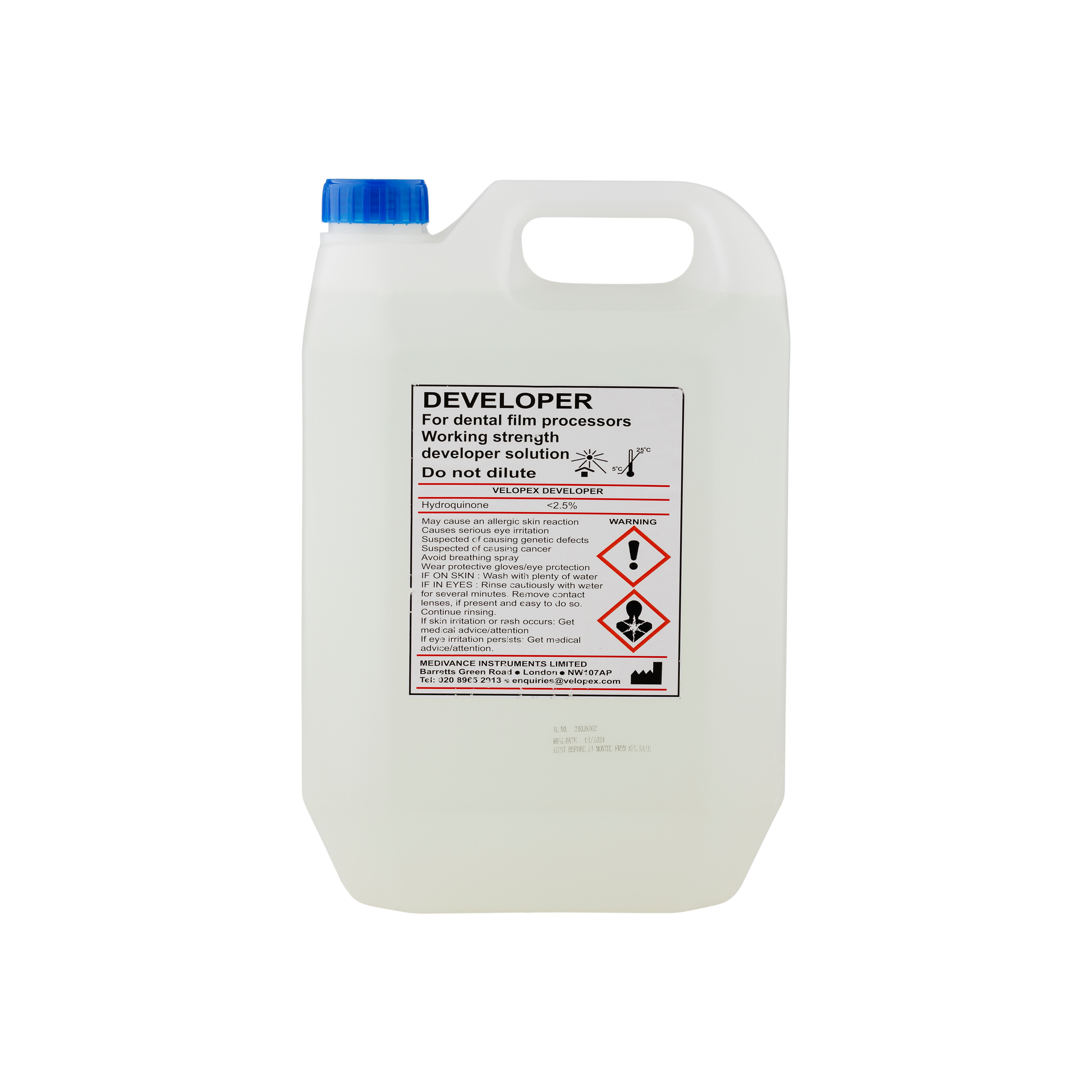 Developer Solution Liquid Medivance Instruments Ltd Velopex Developer 5L 2pk 555350 - Henry ...