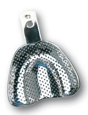 Afdruklepels metaal geperforeerd betande kaak - Assortiment, 6 stuks