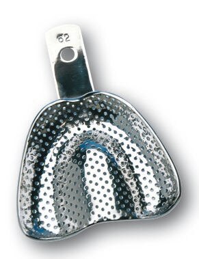 Afdruklepels metaal geperforeerd betande kaak - Assortiment, 6 stuks