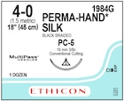 Perma-Hand Suture 4-0 18" Silk Braid PC-5 Black 12/Bx