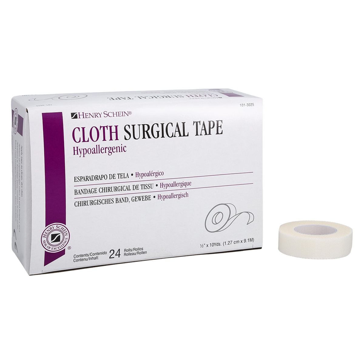 Surgical Tape Cloth .5"x10yd White Non-Sterile 24/Bx