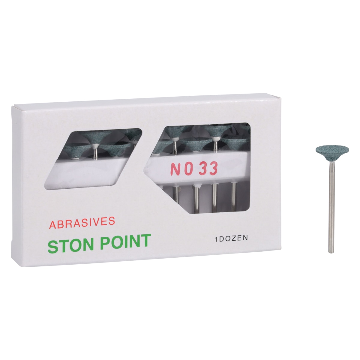 Silicone Carbide Mounted Points Green 12/Bx