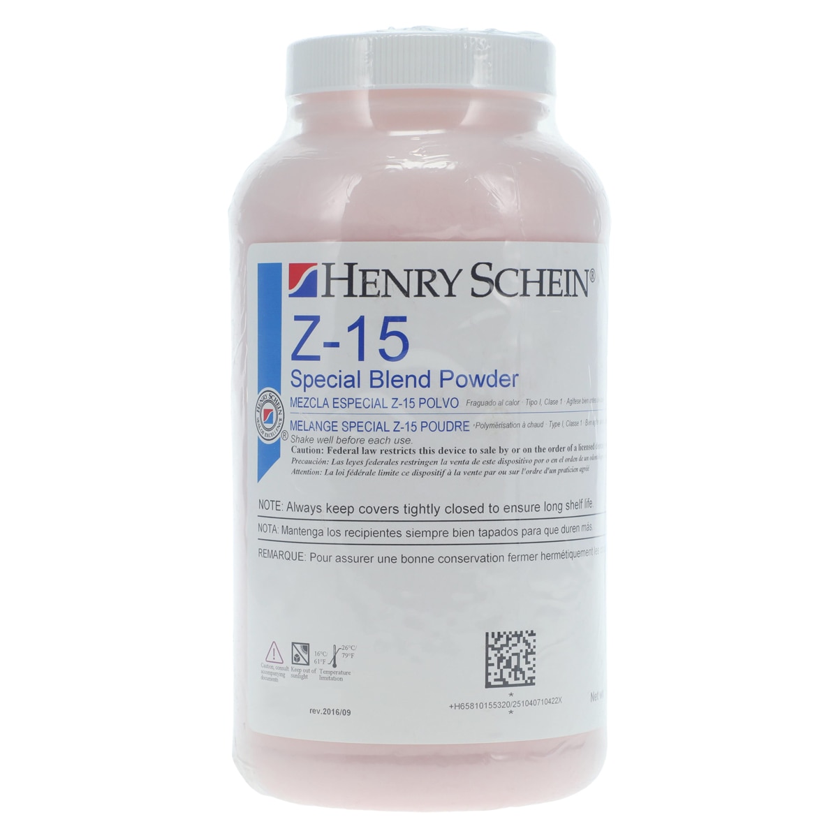 Z-15 Denture Resin Special Blend Heat Cure Light Fibered 1Lb/Bt