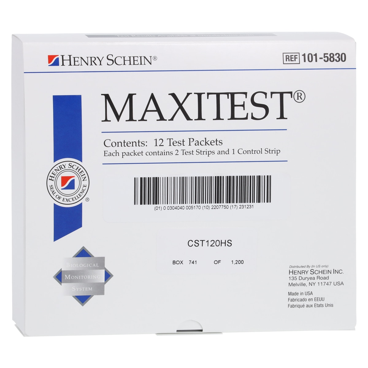 HSI Maxitest Biological Mail In Monitor 12/Pk
