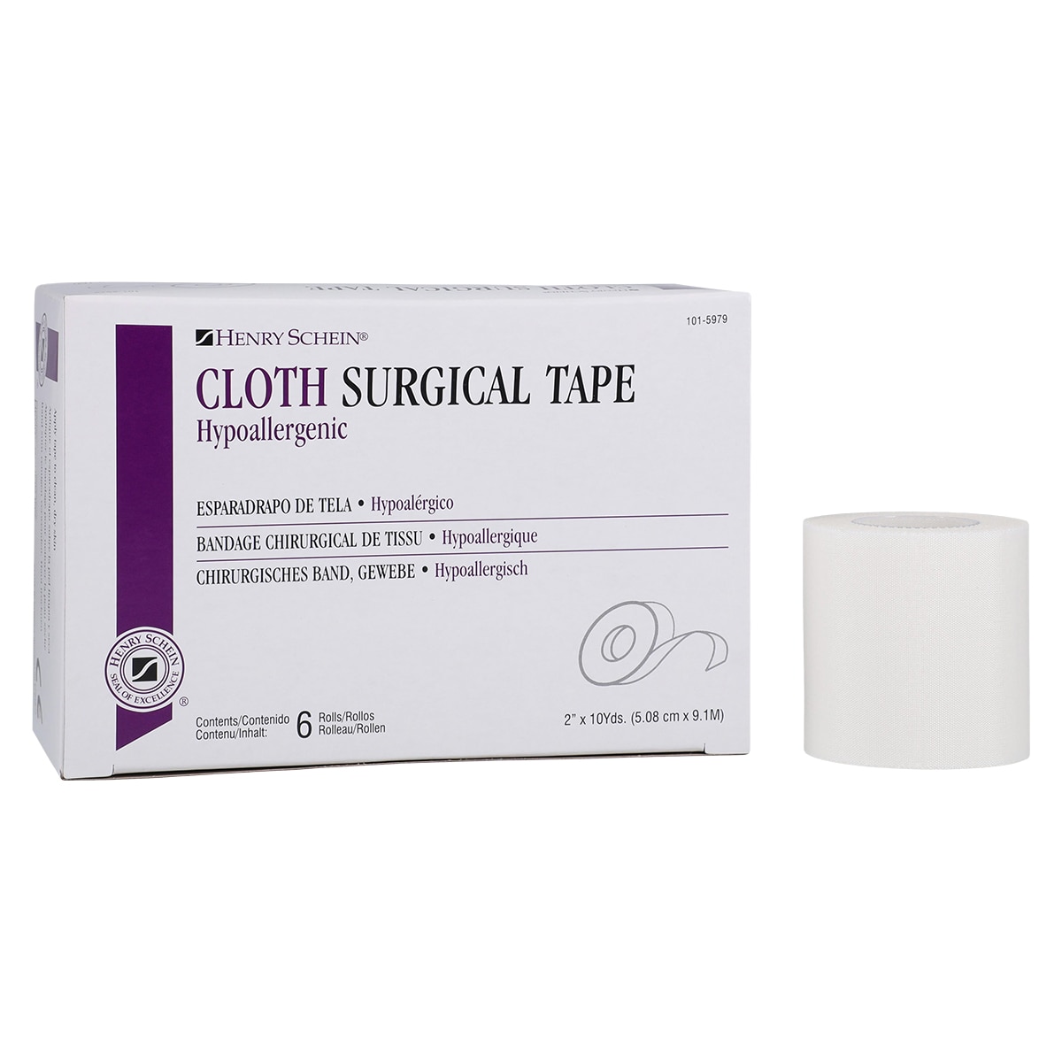 Surgical Tape Cloth 2"x10yd White Non-Sterile 6/Bx