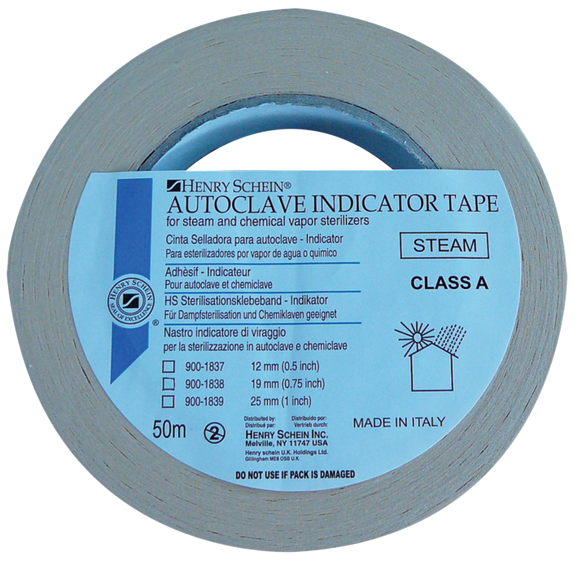 HS Steriliser Indicator Tape 12mm 50m