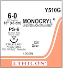 Monocryl Suture 6-0 18" Poliglecaprone 25 Monofilament PS-6 Undyed 12/Bx