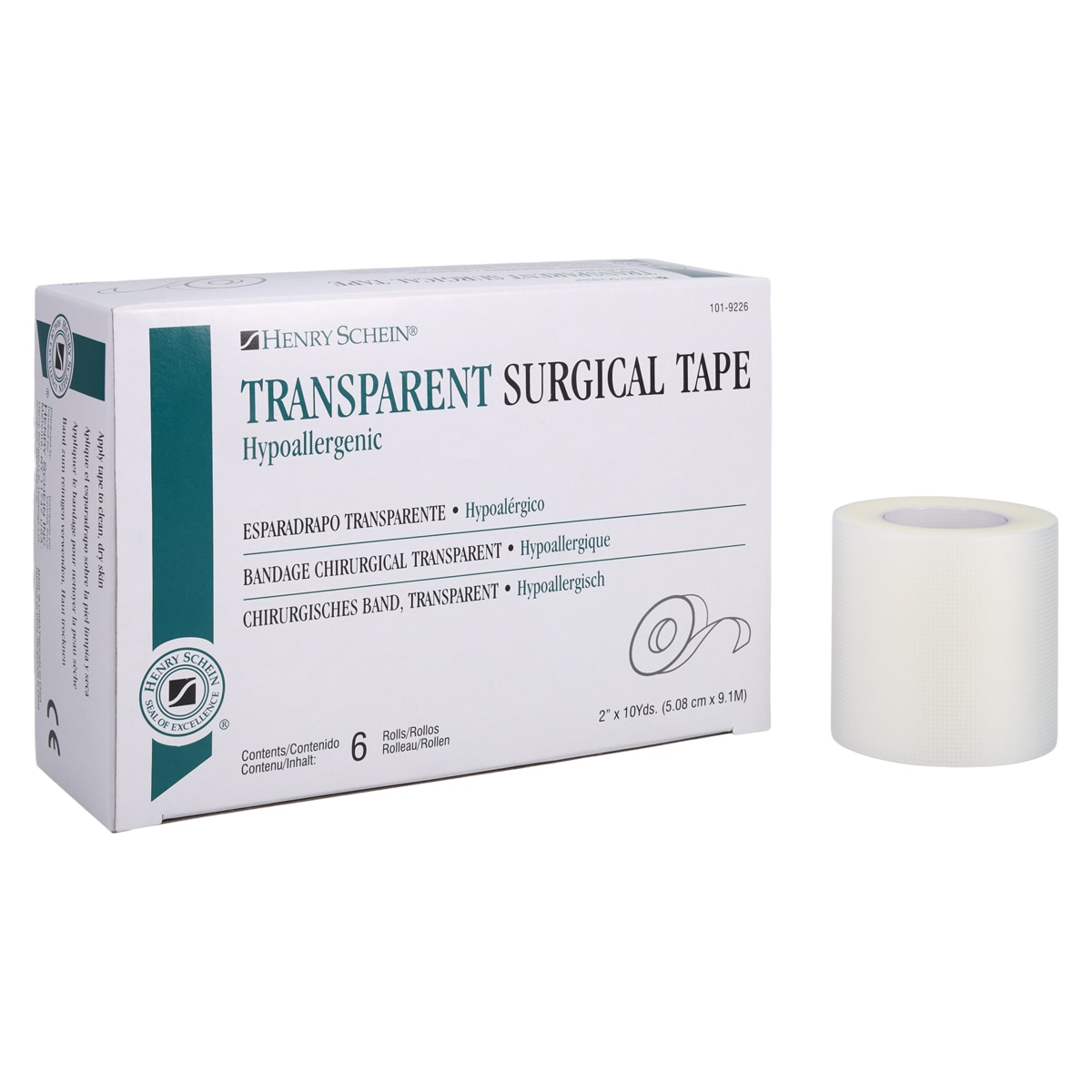 Surgical Tape Plastic 2"x10yd Transparent Non-Sterile 6/Bx