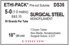 Ethi-Pack Suture 5-0 50x18" B&S 35 Monofilament Silver 12x50/Bx