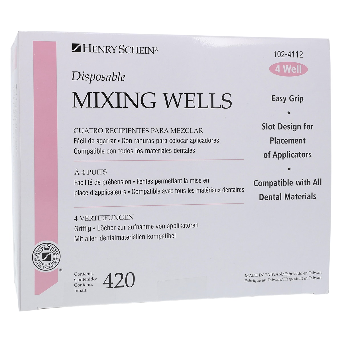 Disposable Mixing Well 4-Well 420/Bx