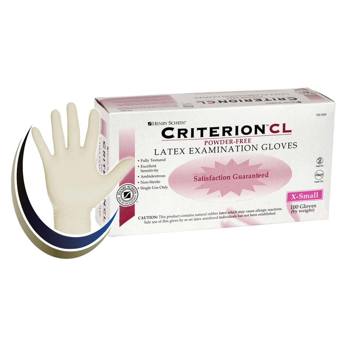 Criterion CL Latex Exam Gloves X-Small Non-Sterile