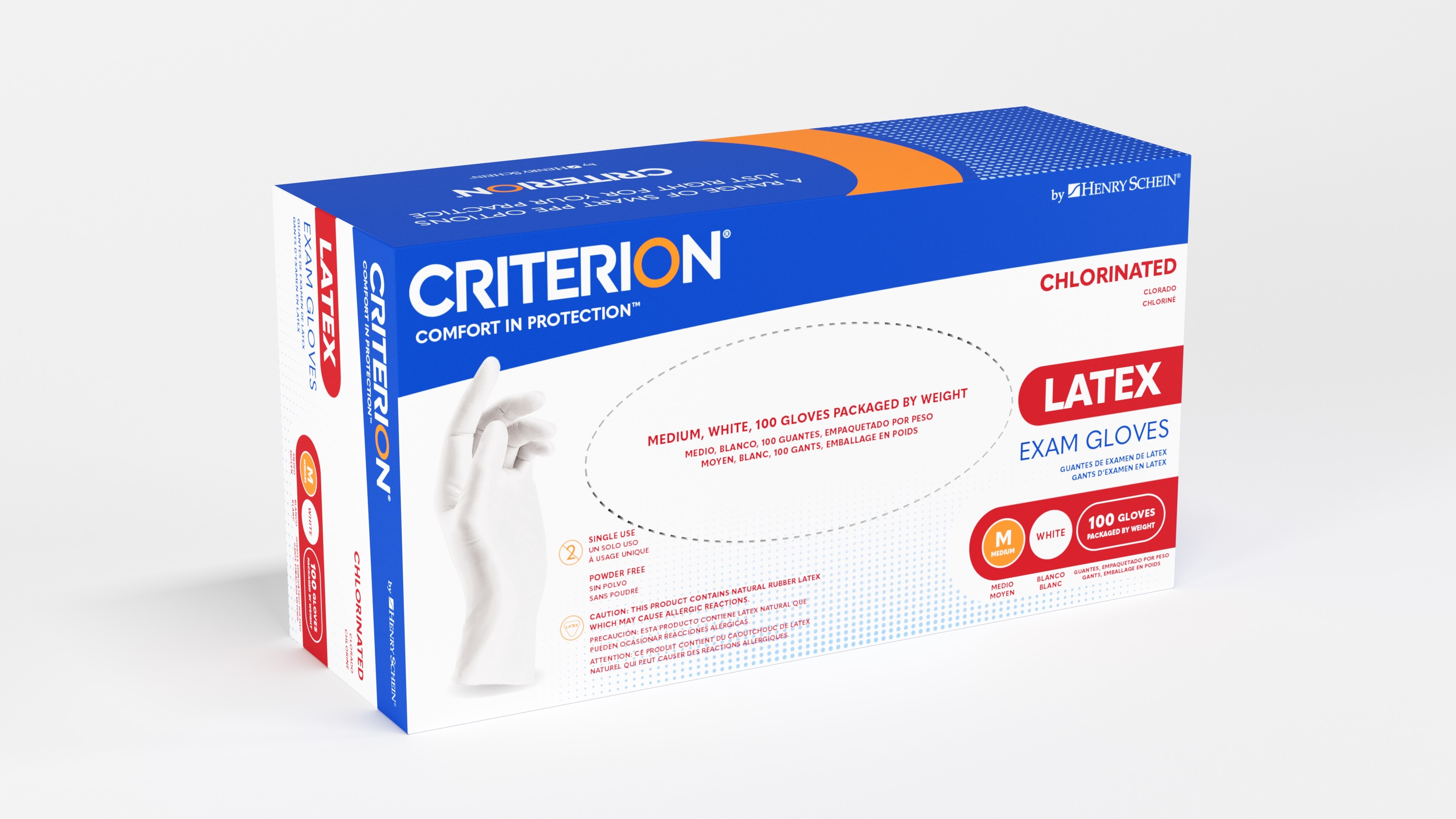 Criterion Latex Exam Gloves X-Small White Non-Sterile 100/Bx