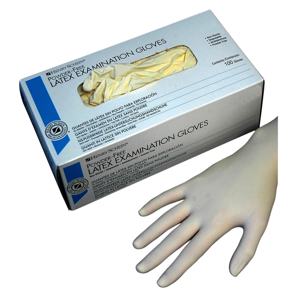 Latex Exam Gloves X-Small White Non-Sterile