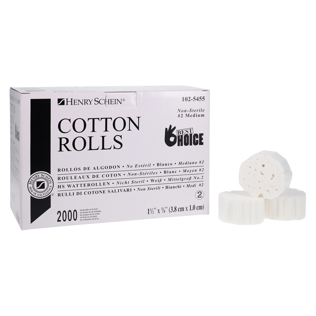 Cotton Roll 1.5 in Non Sterile 2000/Bx