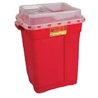 Sharps Container 19gal Red/Clear 14-3/4x20x26-1/4" Sliding Gasket Lid Plstc 5/Ca