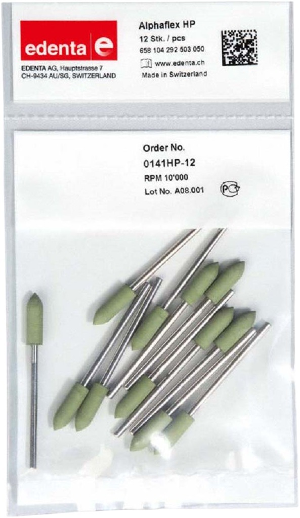 Alphaflex hoogglans polijstrubbers (groen) HP - Torpedo (0141), 12 stuks