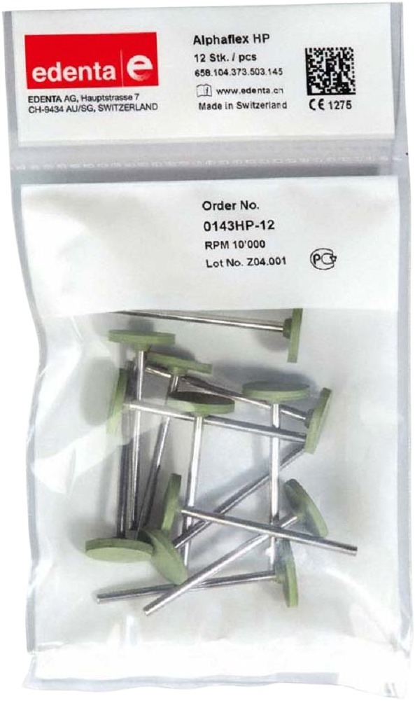 Alphaflex hoogglans polijstrubbers (groen) HP - Wiel klein (0143), 12 stuks