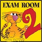 Exam Room Sign Pediatric 5.5" Plastic Yellow Assorted Imprint w/ Tgr Bds Dsgn Ea
