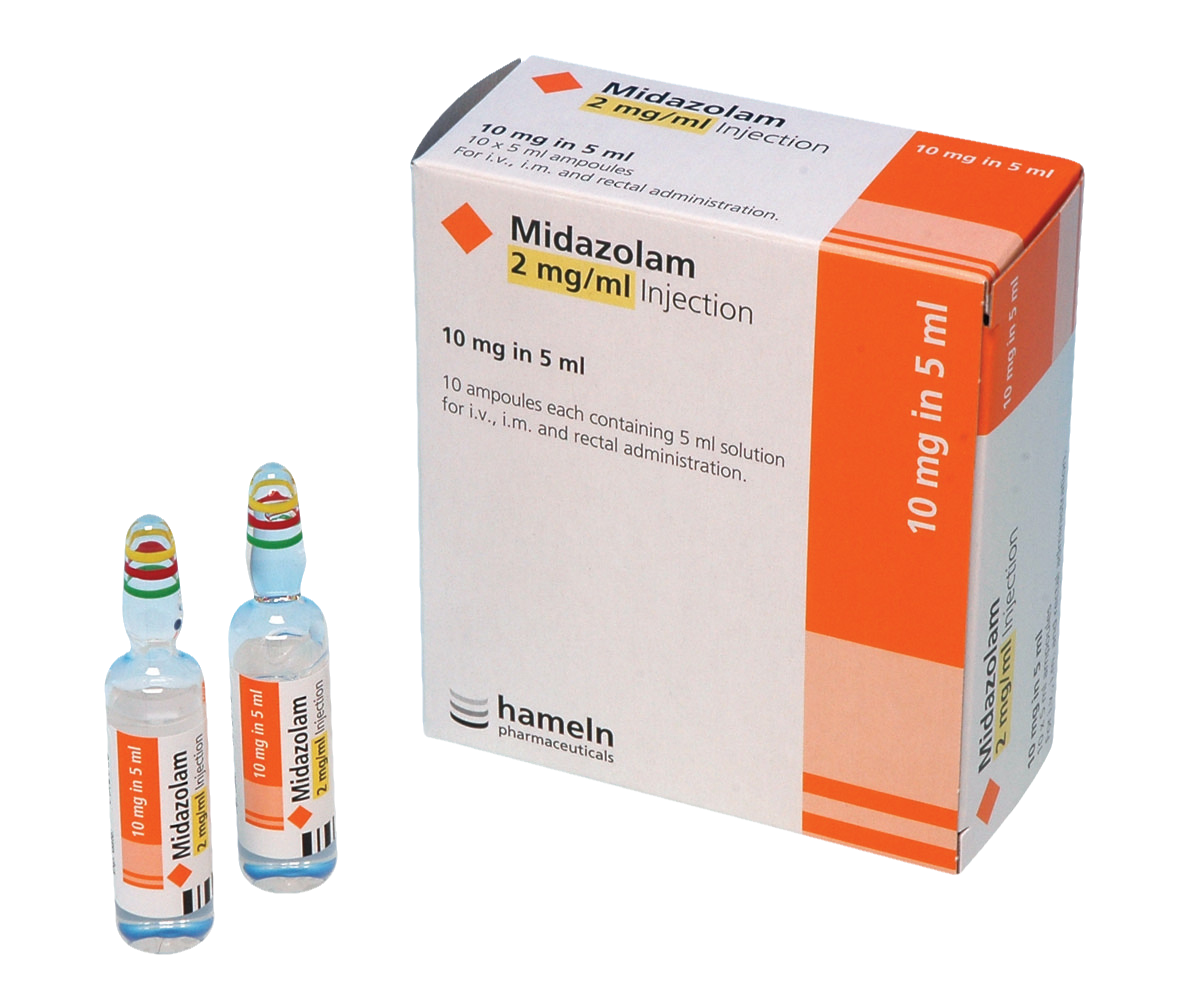 Hameln Pharmaceuticals Midazolam 2mg ml Solution for Injection Infusion ...