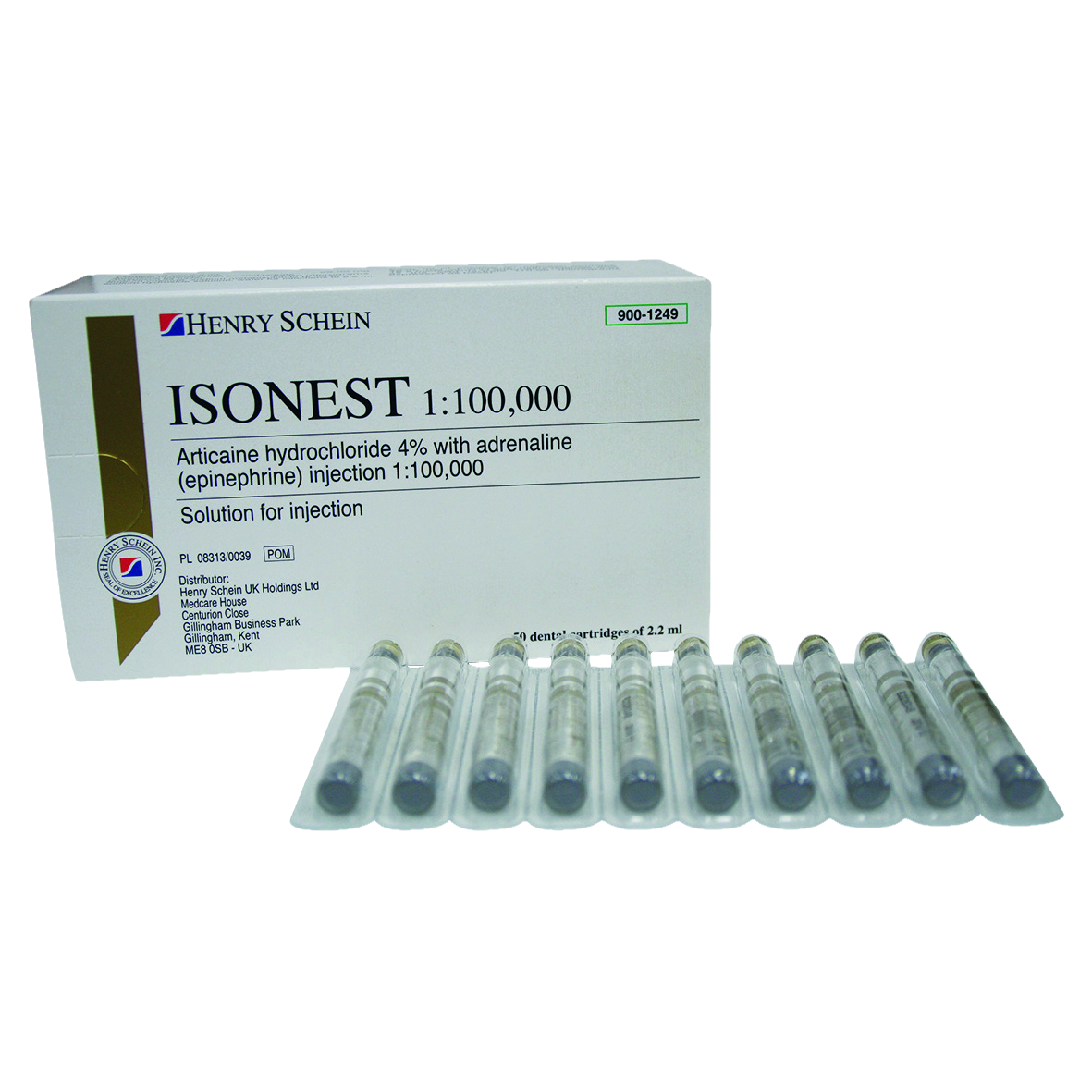 HS Isonest 1-100000 2.2ml 50pk  - For alternatives see Anaesthetics section, Injectables/Cartridges