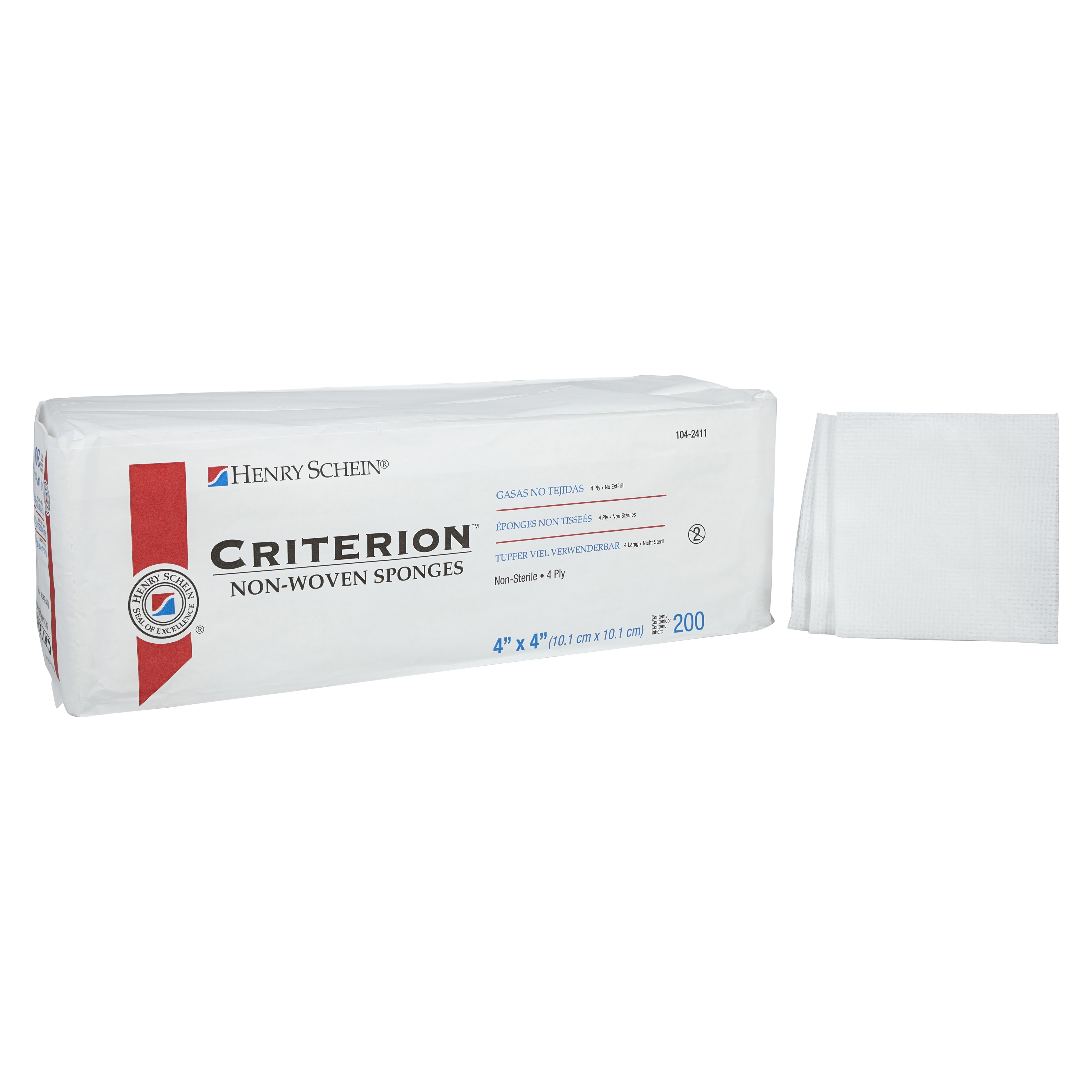 Criterion Rayon/Polyester Blend Non-Woven Sponge 4x4" 4 Ply Non-Sterile Sq LF