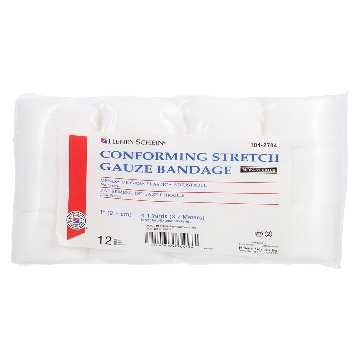 Conforming Bandage Gauze 1"x4.1yd 2 Ply Non-Sterile 12/Bg