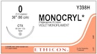 Monocryl Suture 0 36" Poliglecaprone 25 Monofilament CTX Violet 36/Bx