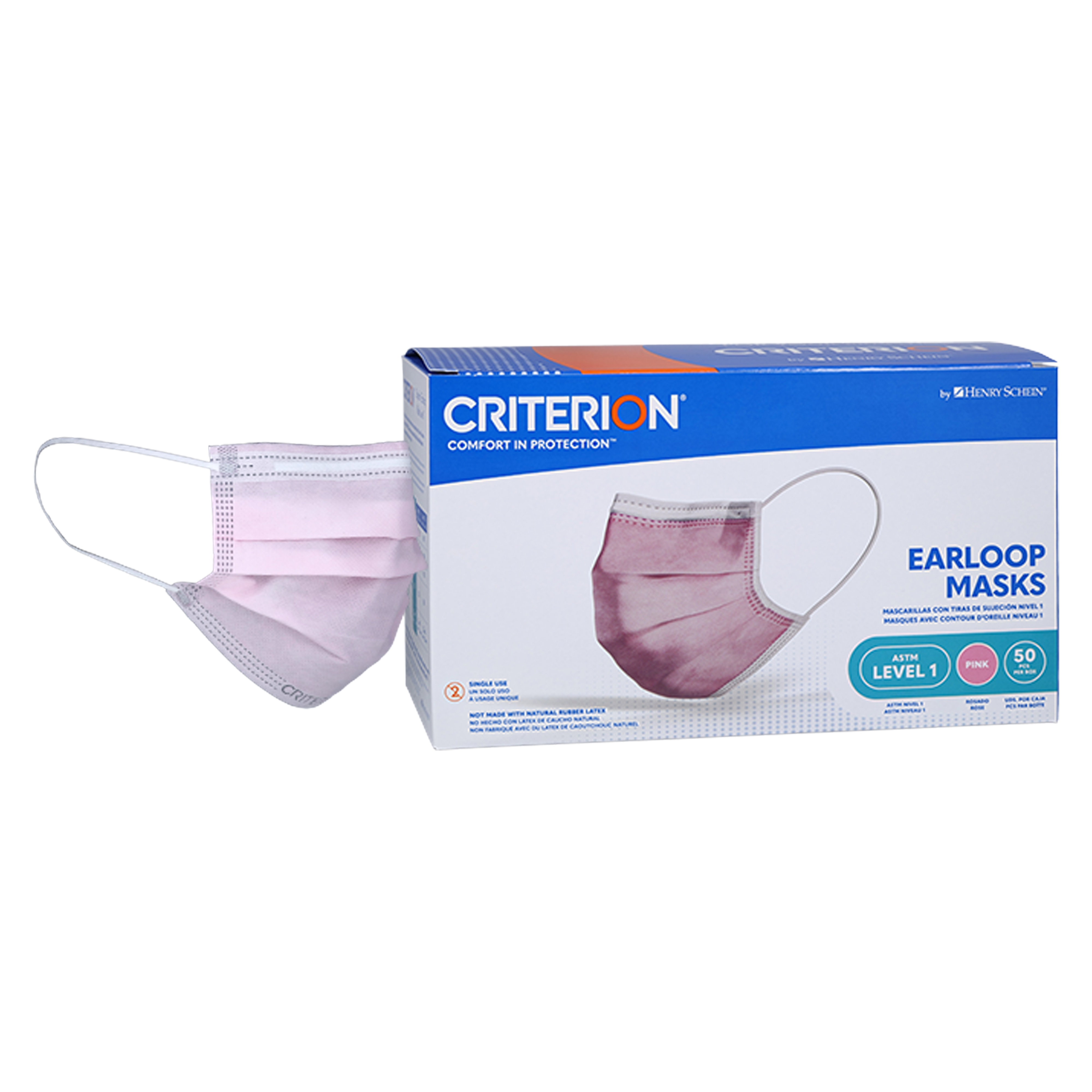 Criterion Mask ASTM Level 1 Pink Adult 50/Bx