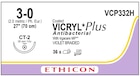 Vicryl Plus Suture 3-0 27" Triclosan/Polyglactin 910 Braid CT-2 Violet 36/Bx