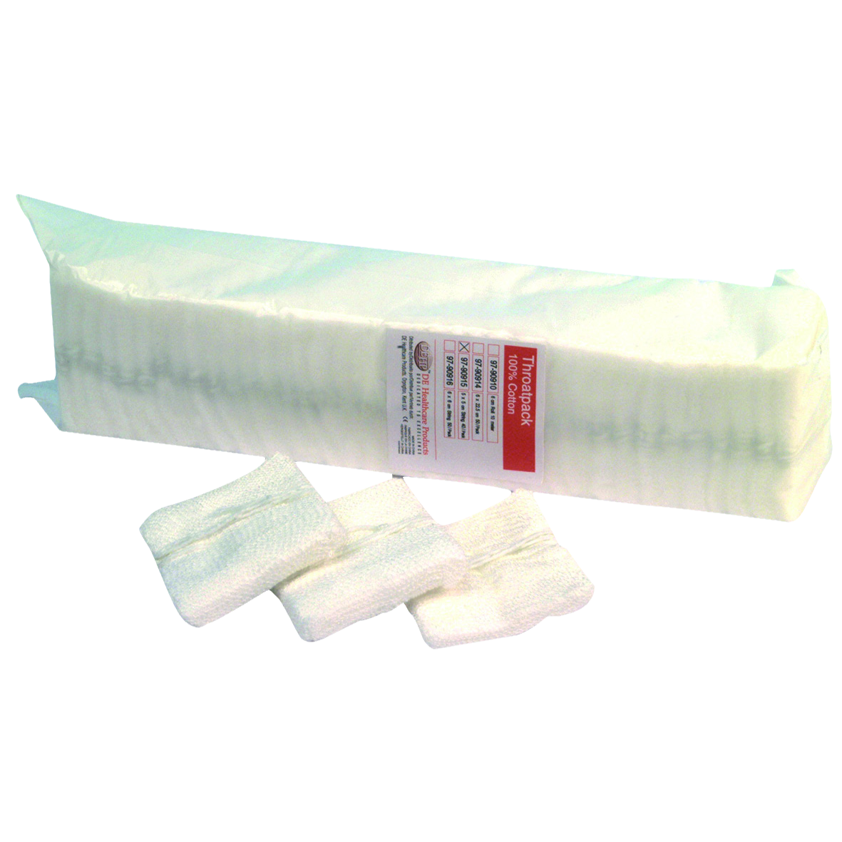 DEHP Throatpack With String 5 X 5cm 40pk dehp-throatpack-with-string-5-x-5cm-40pk