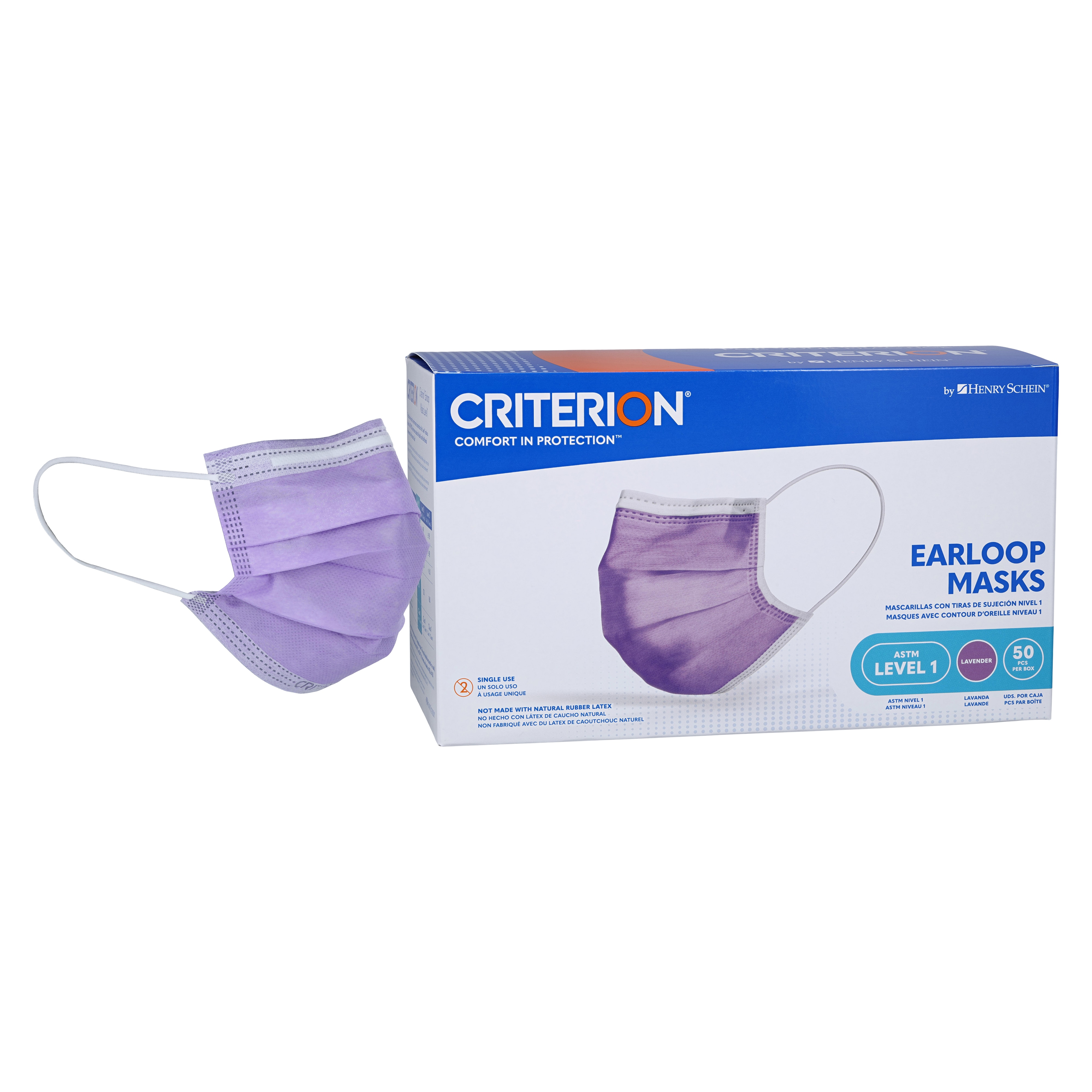 Criterion Mask ASTM Level 1 Lavender Adult 50/Bx