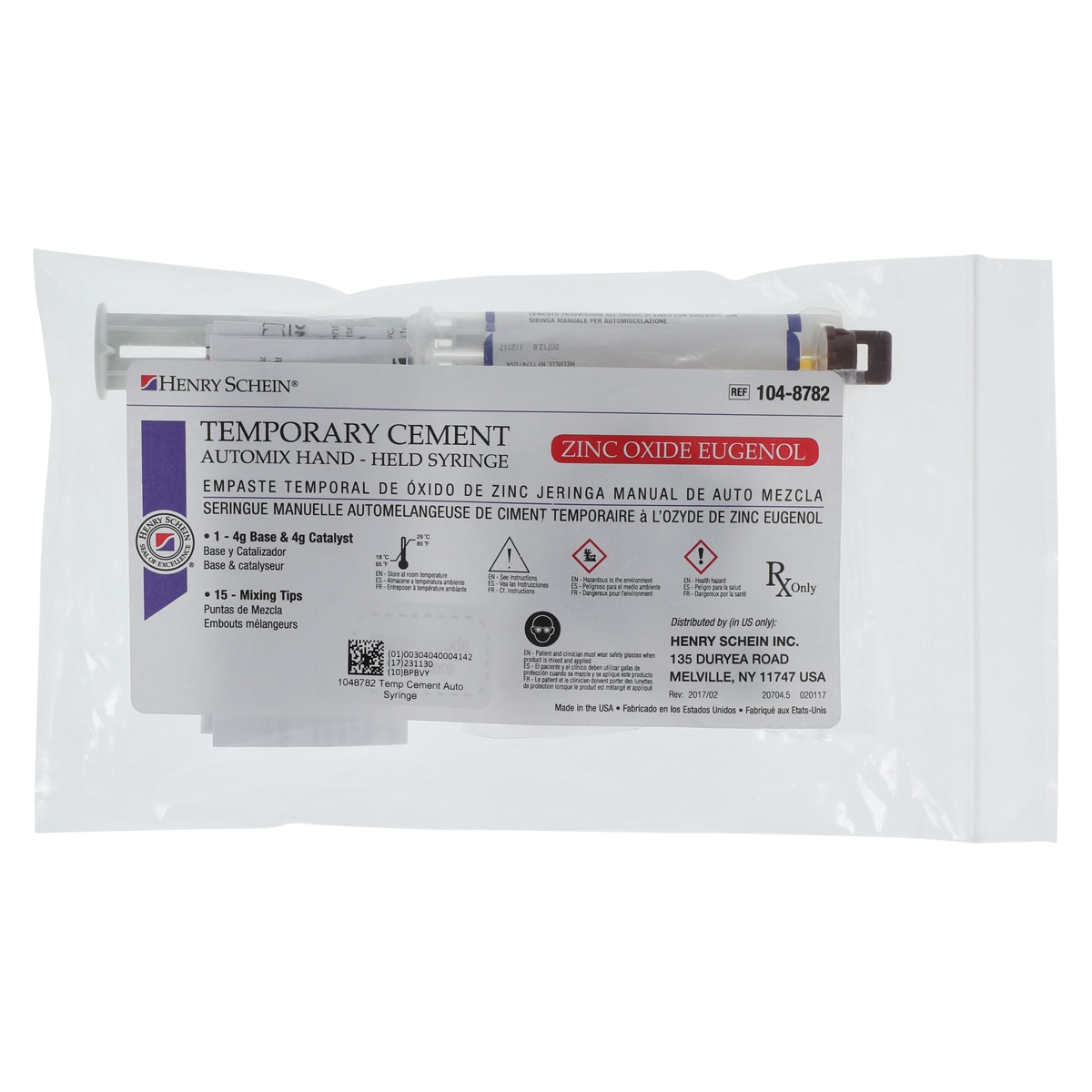 Eugenol Automix Temporary Cement White Handheld Syringe Ea