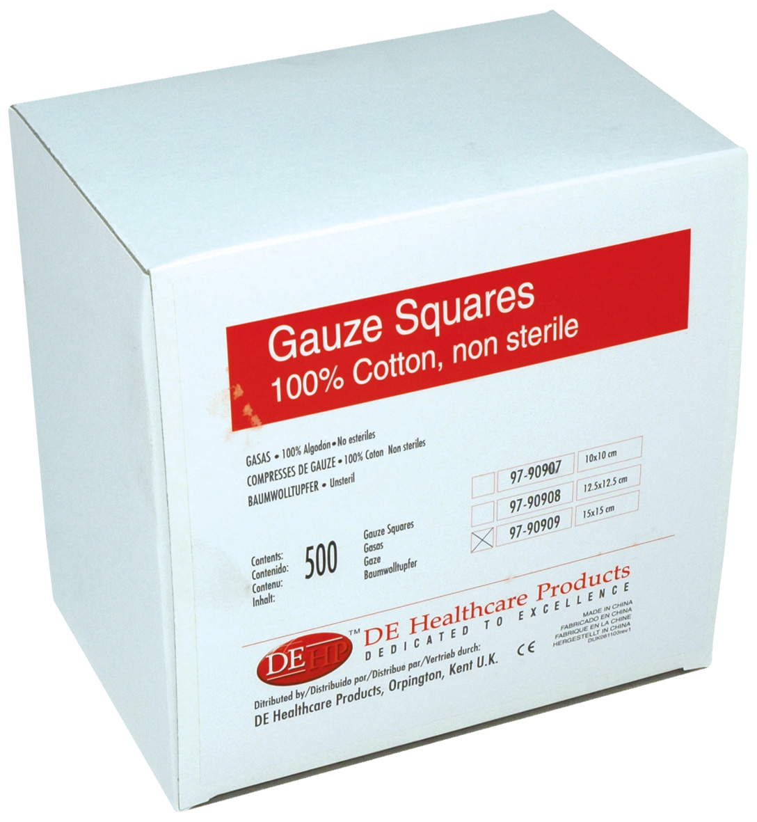 DEHP Gauze Square 15 x 15cm 500pk