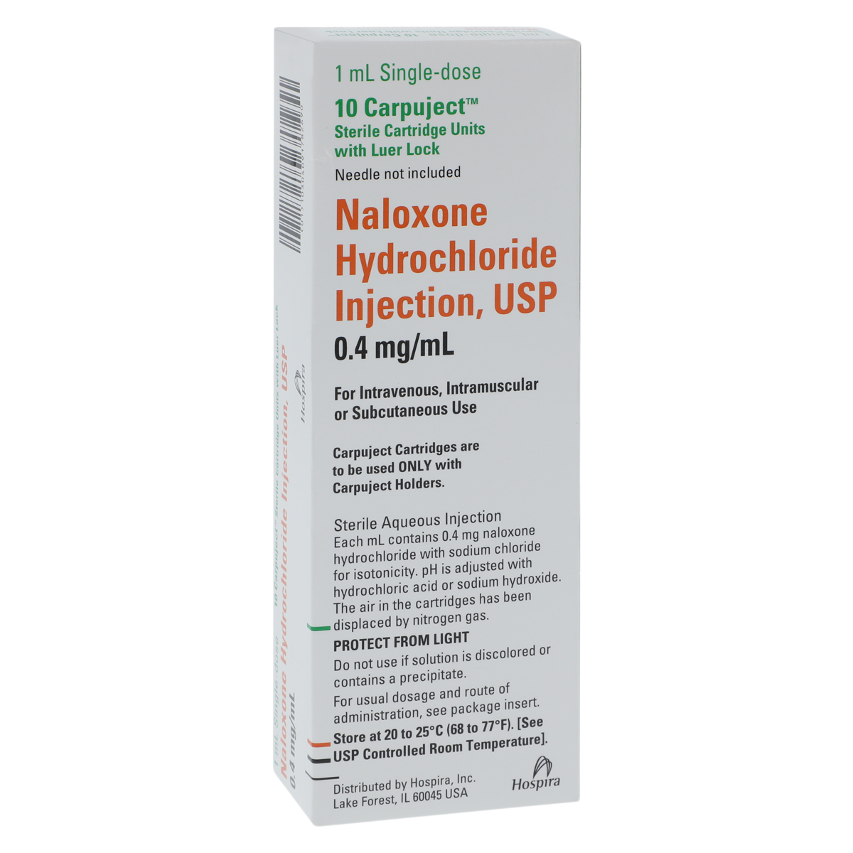 Naloxone HCl Injection 0.4mg/mL No Needle Carpuject 1mL Each