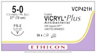 Coated Vicryl Plus Suture 5-0 27" Triclosan/Polyglactin 910 Brd FS-2 Undyd 36/Bx
