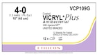 Coated Vicryl Plus Suture 4-0 18" Triclosan/Polyglactin 910 Braid Undyed 12/Bx