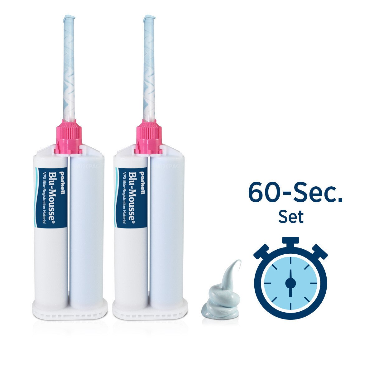 Blu-Mousse Bite Registration 60 (60 sec) - 2x 50 ml en 6 mengtips