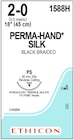 Perma-Hand Suture 2-0 1x18" Silk Braid PS Black 36/Bx