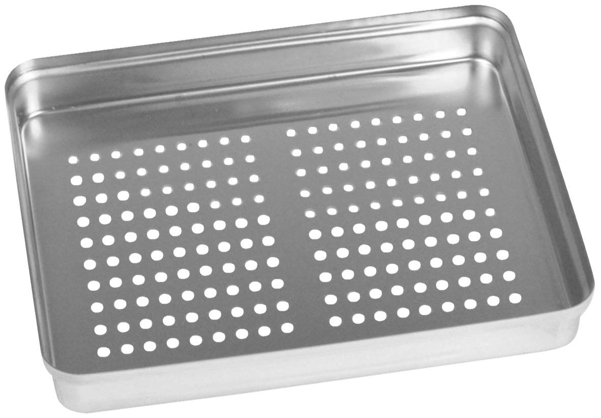 HS Instrument Tray Stainless Steel Perforated Lid 14 x 18cm