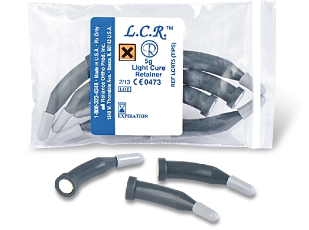 L.C.R. Light Curing Retainer Adhesive in Tips - REF. LCRT5, 11 tips