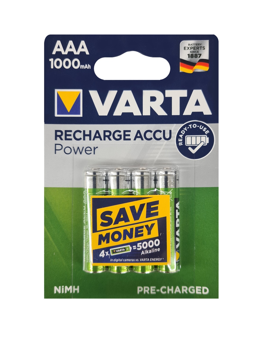 Oplaadbare batterij Varta AAA - per 4 stuks