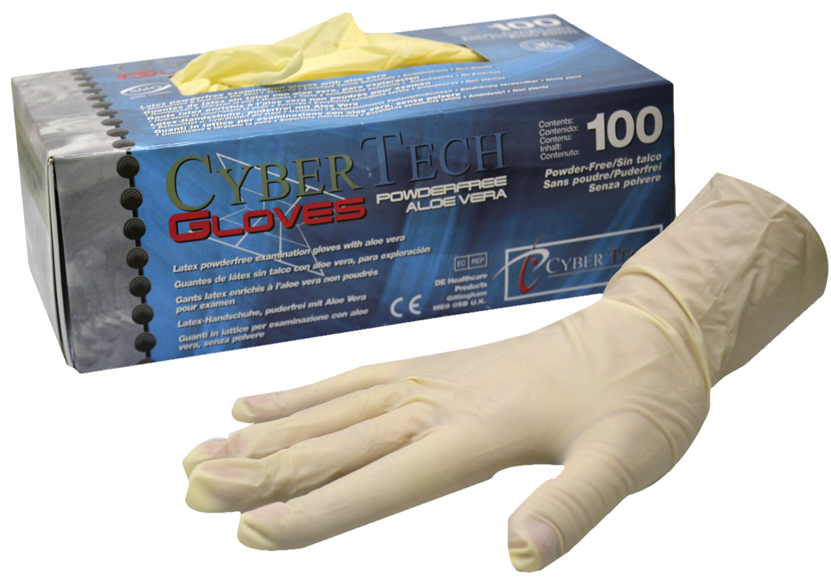 Cyber Gloves Latex Powder-Free Aloe X-Large 100pk