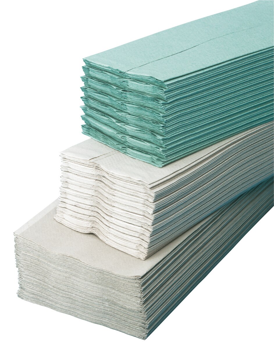 Handdoek ECO - 25 x 33 cm, C-fold ongekleurd 3600 struks