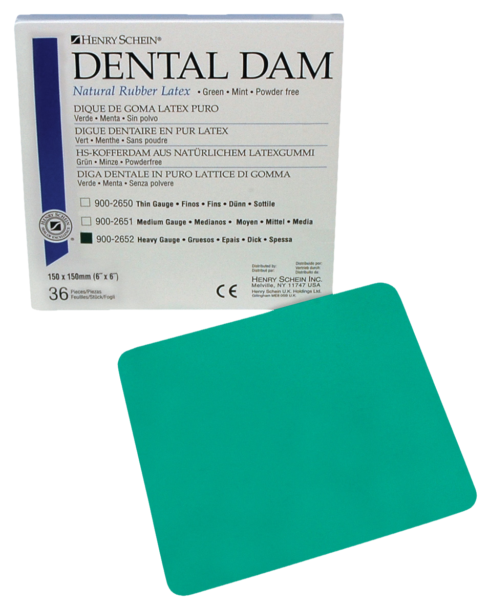 HS Rubber Dam Green Heavy 15x15cm 36pk