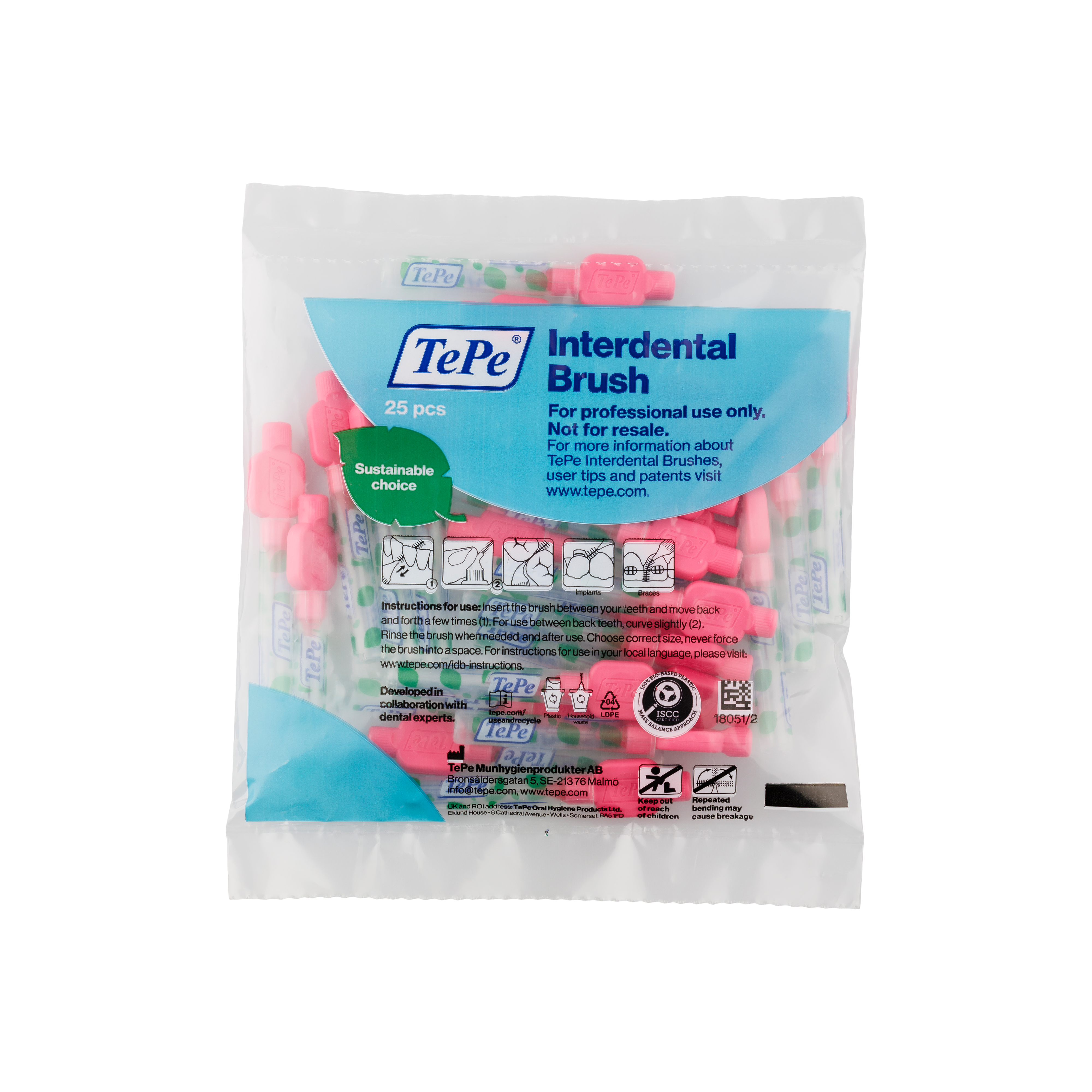 TePe Interdental Brush Regular Pink 0.40mm Bulk 25pk