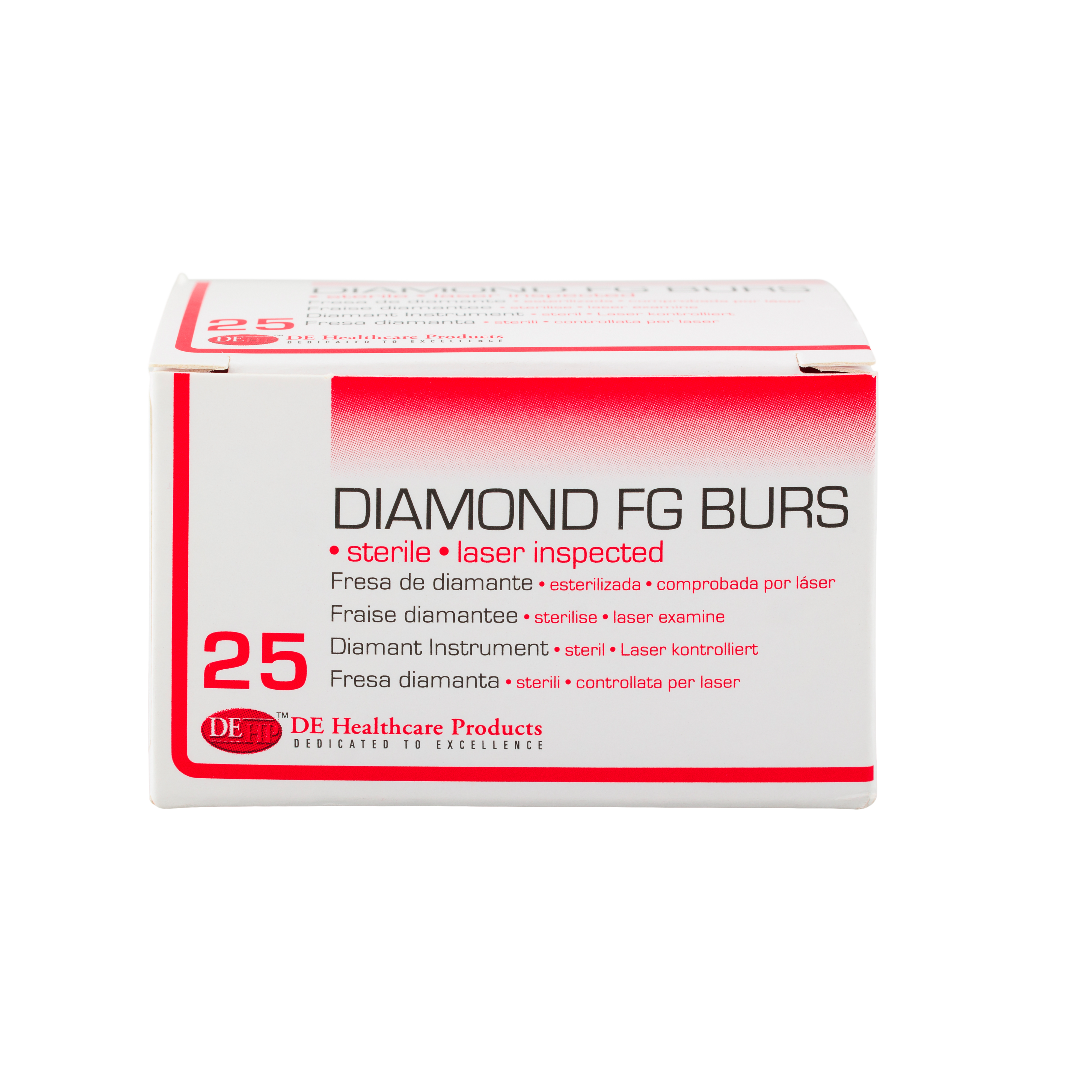 DEHP Bur Diamond Sterile SU FG (880) 140-012M Round End Cylinder 25pk